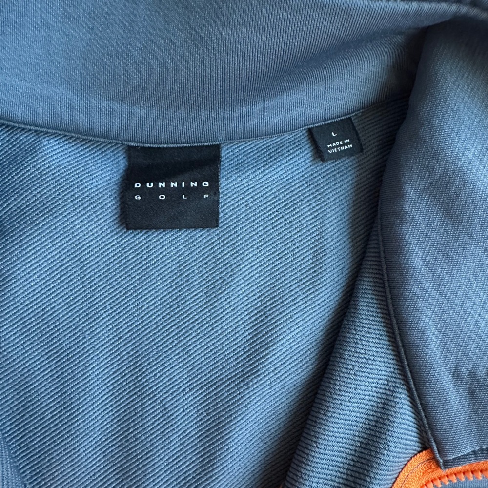 Dunning Golf Quarter Zip Pullover Orange Gray‎ Performance Mens Large - Picture 6 of 7
